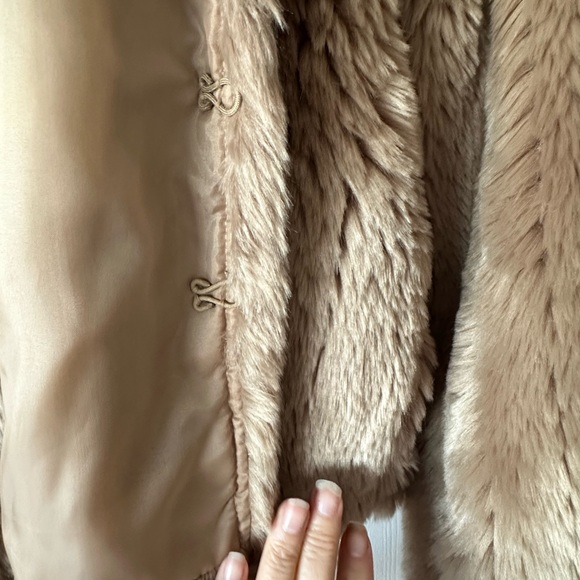Vintage Spiegel Faux Fur Hooded Jacket XL - Tan Mob Wife Aesthetic - Picture 2 of 7